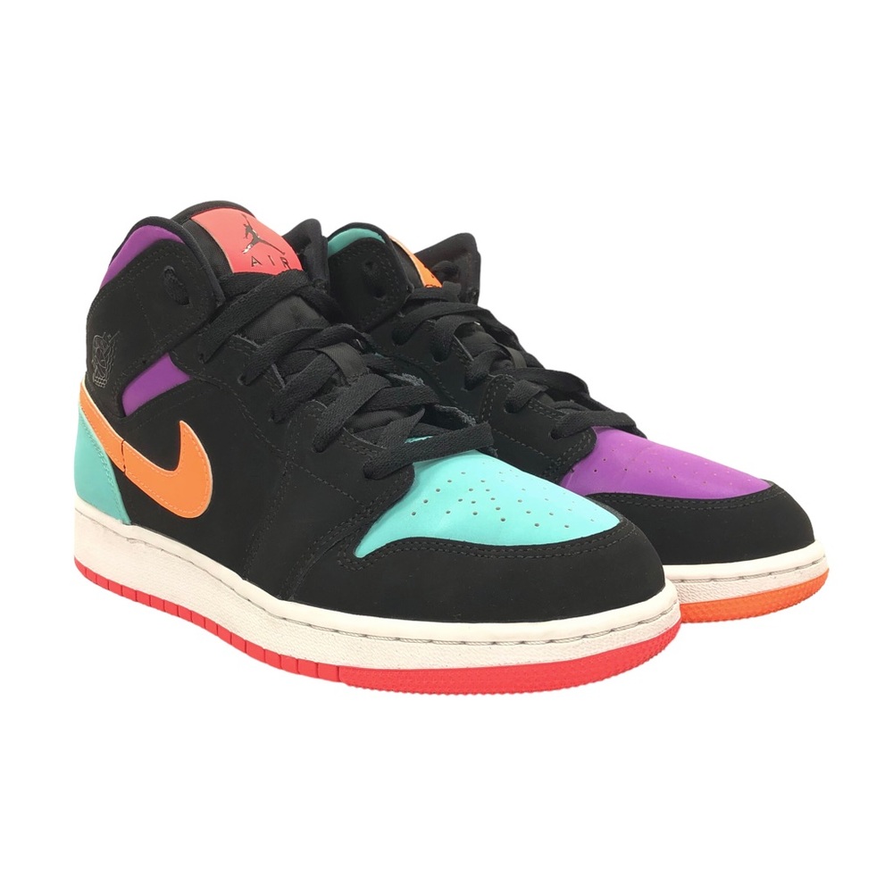Nike Air Jordan 1 Mid Multi-Color Shoes GS Size 6Y Sneakers (554725-083)